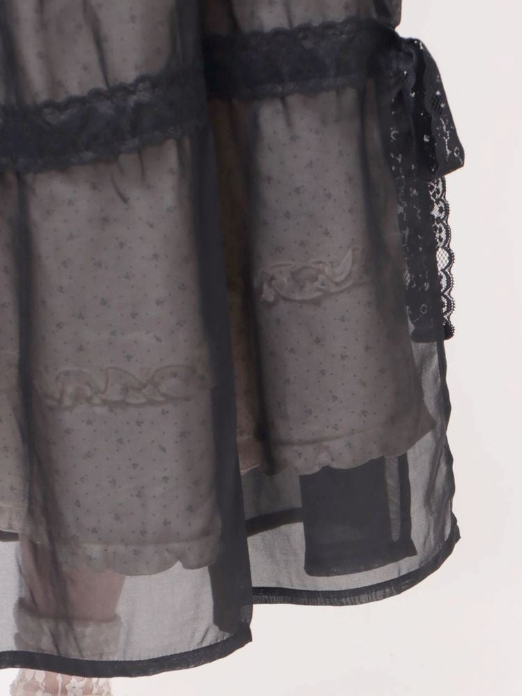 merry jenny｜Sheer Layered Ruffle Dress