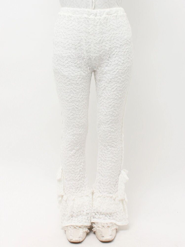 merry jenny｜Side-ribbon lace pants