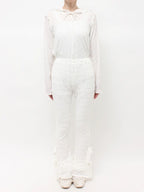 merry jenny｜Side-ribbon lace pants