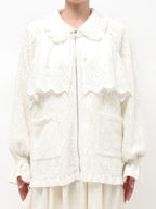 merry jenny｜Lace Zip-Up Blouson