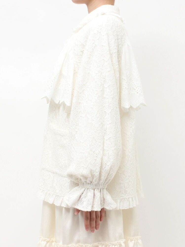 merry jenny｜Lace Zip-Up Blouson