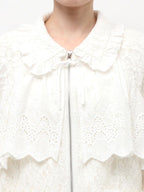 merry jenny｜Lace Zip-Up Blouson