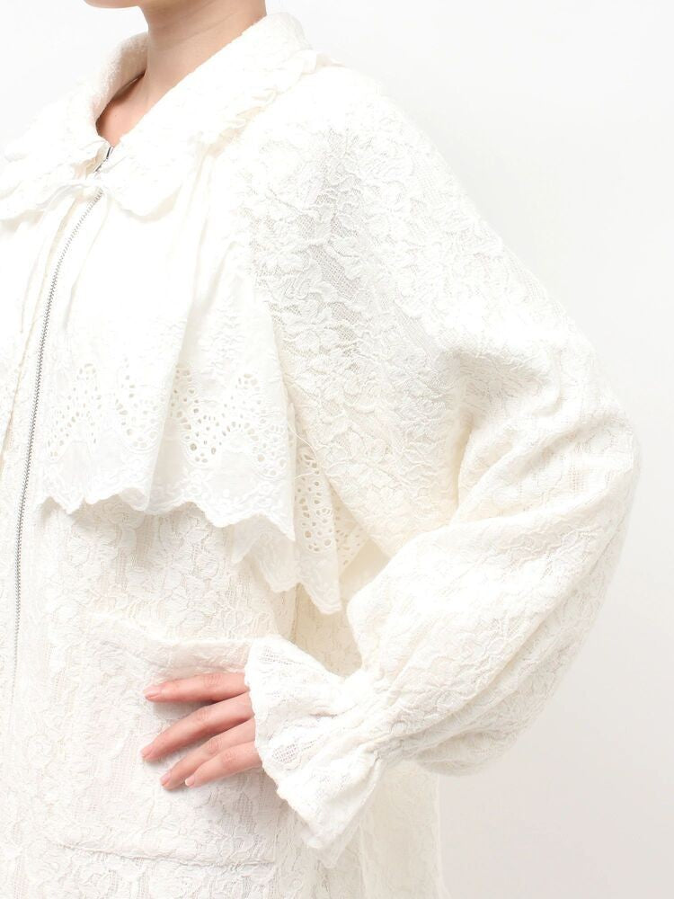 merry jenny｜Lace Zip-Up Blouson