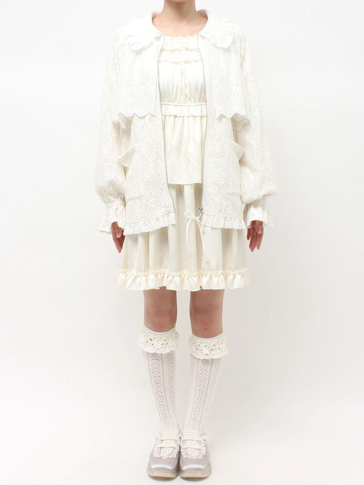 merry jenny｜Lace Zip-Up Blouson