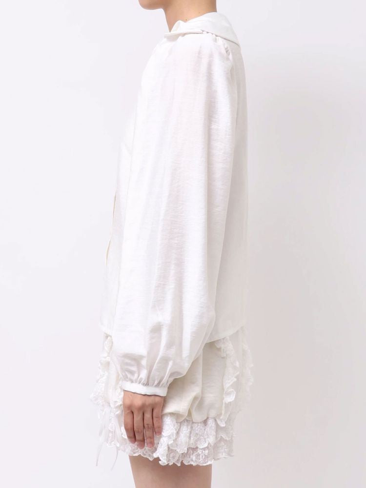 merry jenny｜Double Ribbon Collar Blouse