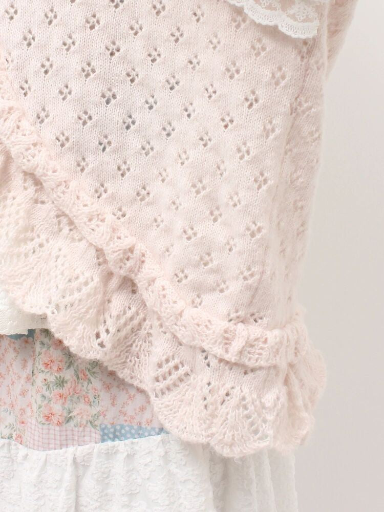 merry jenny｜Ruffle Frill Knit Cardigan