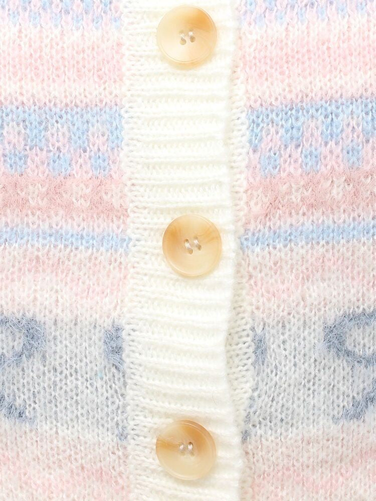 merry jenny｜Flower Ribbon Knit Cardigan