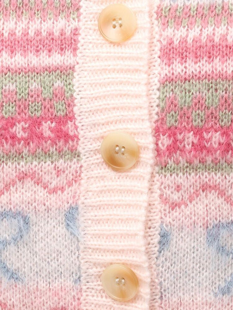 merry jenny｜Flower Ribbon Knit Cardigan