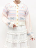 merry jenny｜Flower Ribbon Knit Cardigan