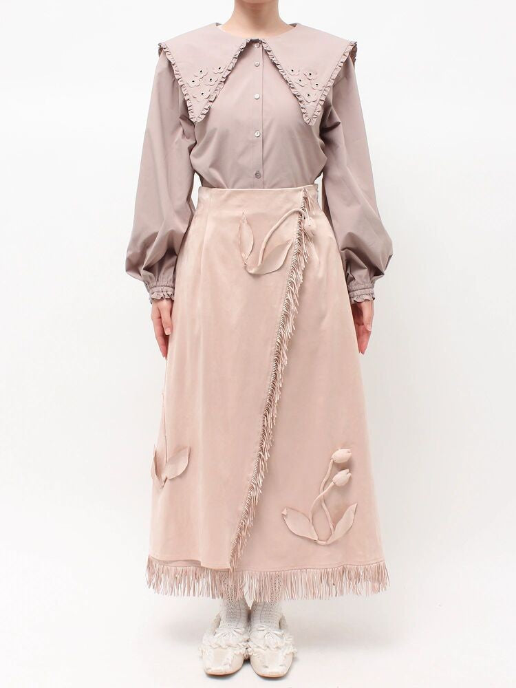 merry jenny｜Tulip Suede Skirt