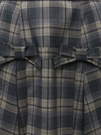 merry jenny｜Ribbon Plaid Pleated Skirt