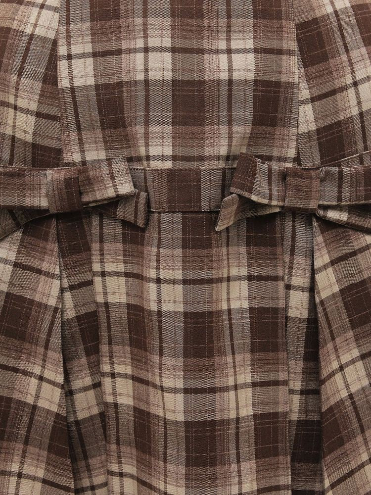 merry jenny｜Ribbon Plaid Pleated Skirt