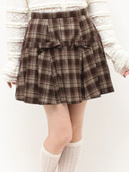 merry jenny｜Ribbon Plaid Pleated Skirt