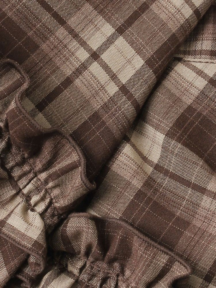 merry jenny｜Plaid Collar Frill Blouson