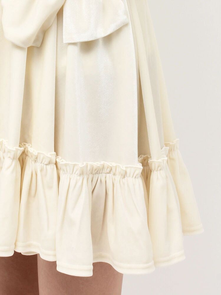 merry jenny｜Side Ribbon Velour Mini Cami Dress