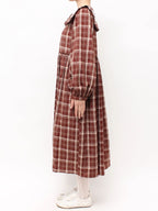 merry jenny｜Ribbon Frill Collar Plaid Dress