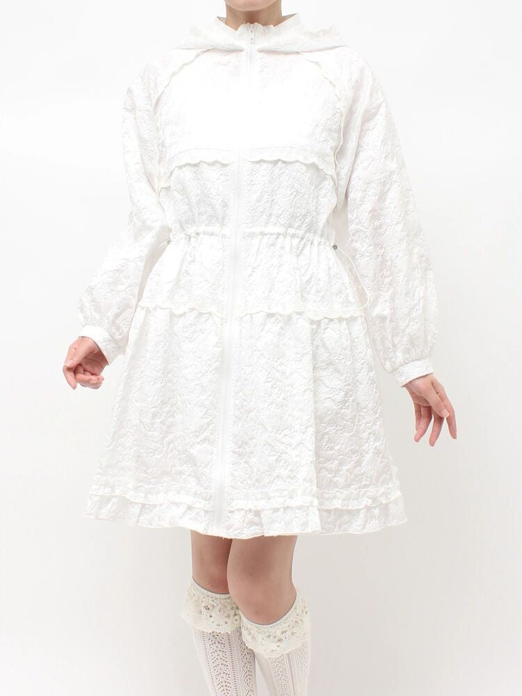 merry jenny｜Jacquard Hooded Mini Dress