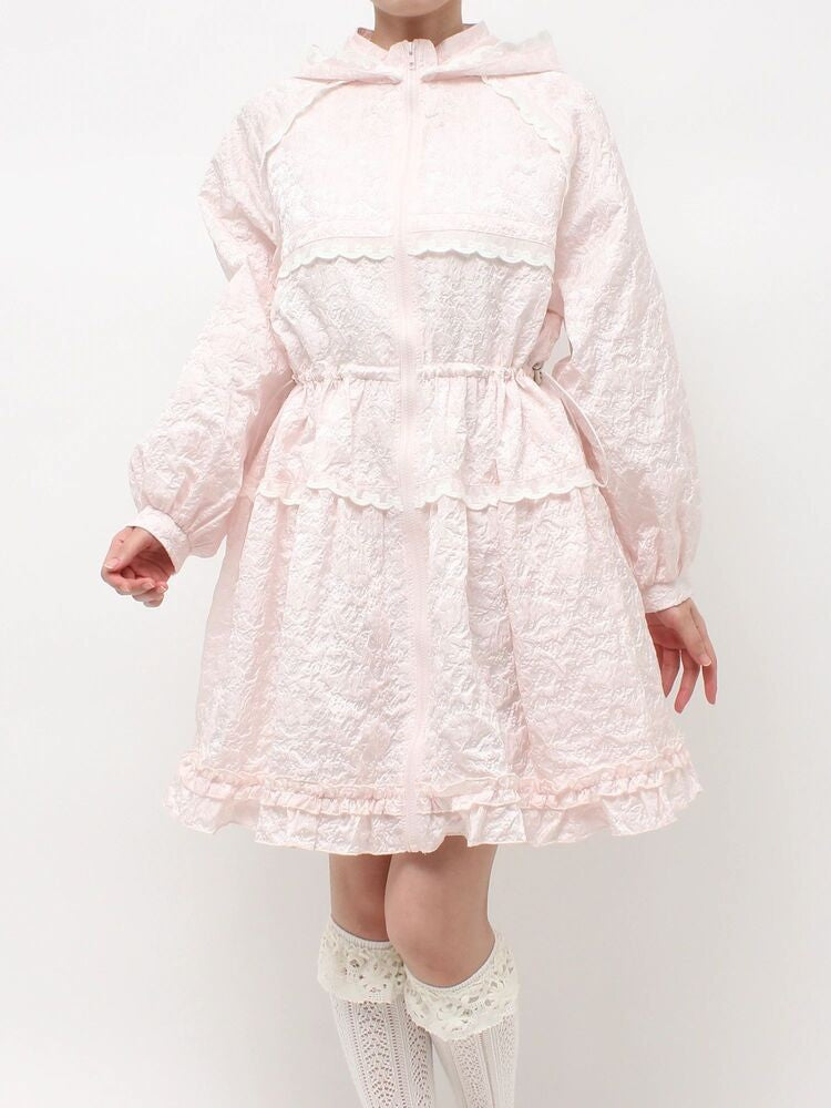 merry jenny｜Jacquard Hooded Mini Dress