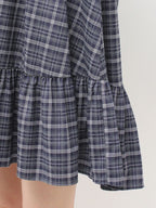 merry jenny｜Plaid Frill Shirt Mini Dress