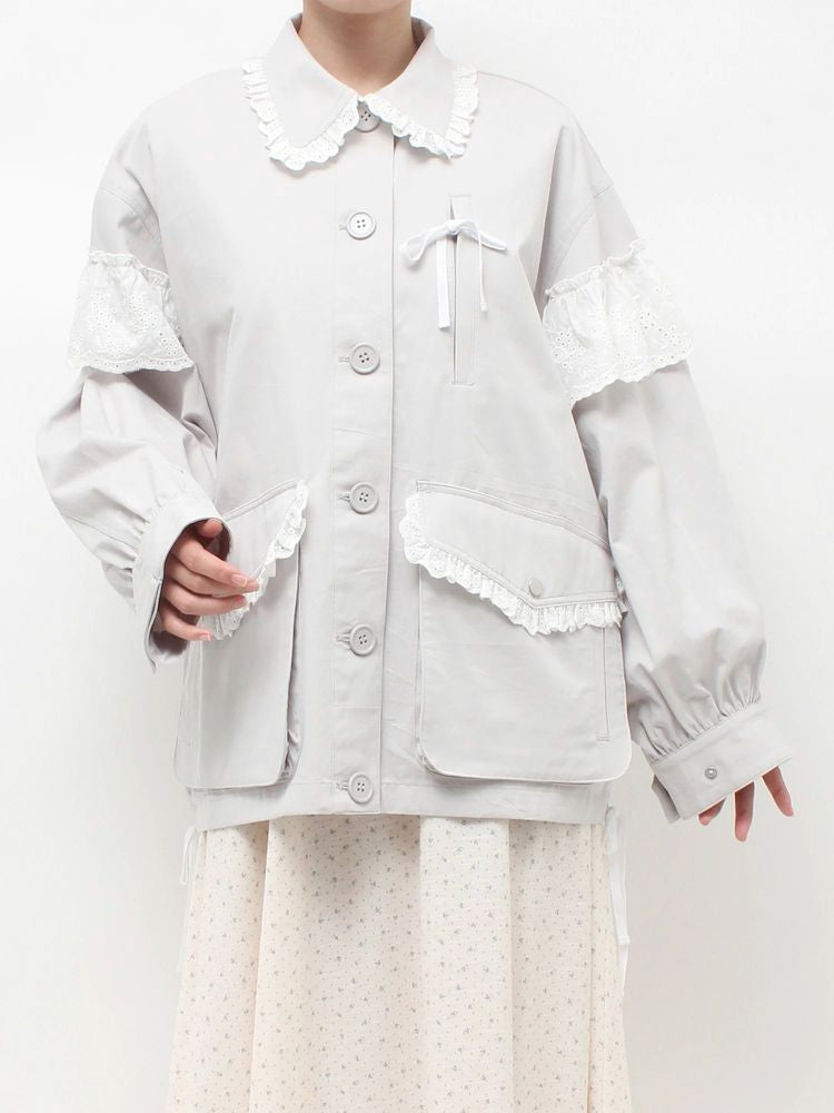 merry jenny｜Lace Military Jacket
