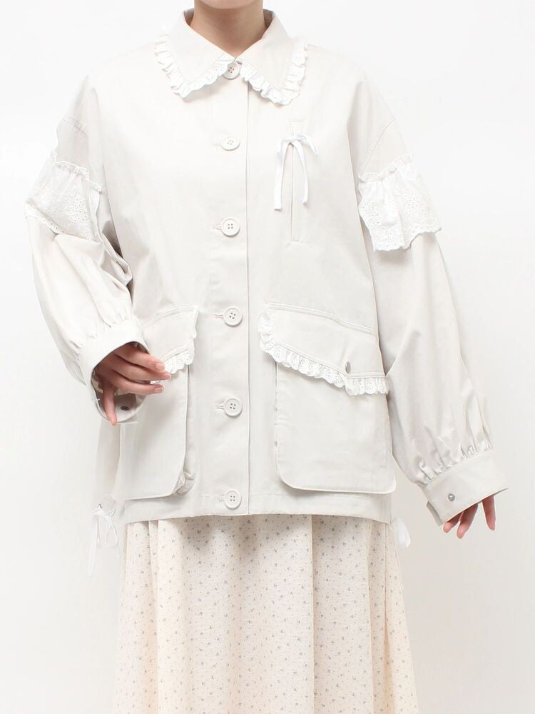 merry jenny｜Lace Military Jacket